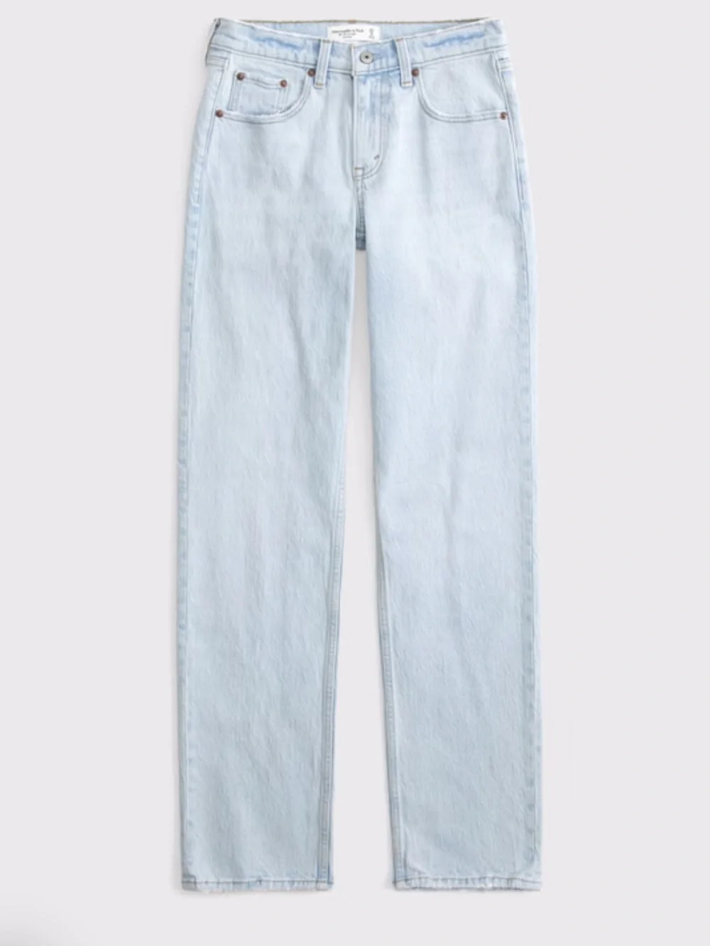 Abercrombie & Fitch Light Blue Straight Leg Jeans - Picture 3 of 10